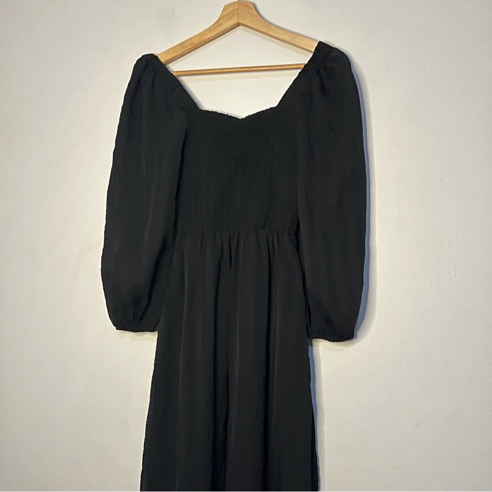 Madewell Lucy Sweetheart Black Midi Dress size xsmall - Picture 3 of 8